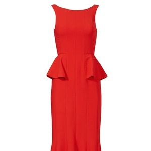 BCBGMAXAZRIA Red Flutter and Flirt Gown